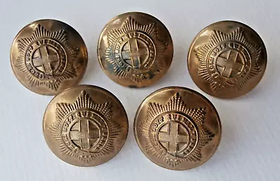 Matching Set Of 5 Large 25mm Coldstream Guards Officers Brass Tunic Buttons • £19.99