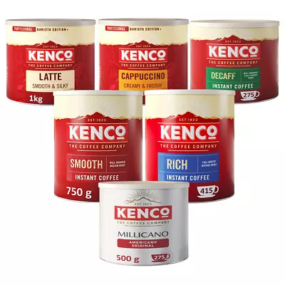 Kenco Instant Coffee Tins - Full Range - Smooth Rich Cappuccino Latte • £22.49
