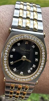 Vintage Chopard Ladies Monte Carlo Wristwatch 18k SS Diamonds • $1200