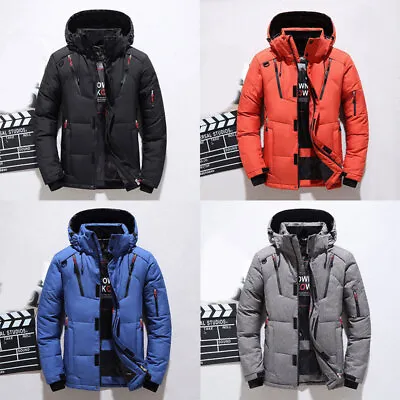 Men Winter Warm Duck Down Jacket Ski Snow Thick Hooded Coat Parka Quilted❉ • $58.78