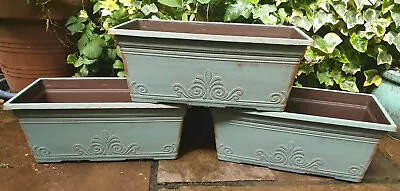 £0.99 • Buy Recycled Plastic Window Box Planter Garden Plant Flower Pot Pots Copper Green