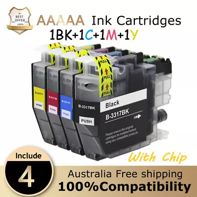 4x Ink Cartridges LC-3317 For Brother MFC-J5330DW/ MFC-J5730DW/ MFC-J6530DW • $25.89