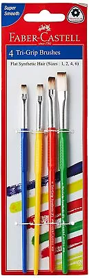 Faber-Castell Tri-Grip Brush - Flat Pack Of 4 (Assorted) With Free Shipping • $12.99