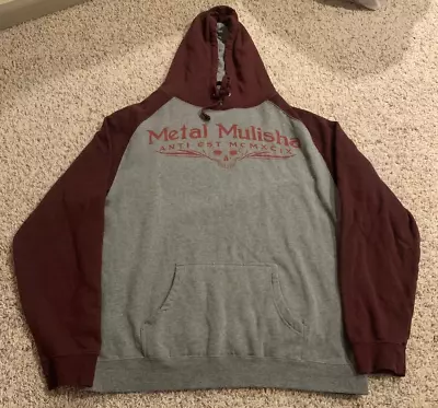 Metal Mulisha Anti Est. MCMXCIX Hoodie Gray/Maroon Mens Size *Large • $32.99