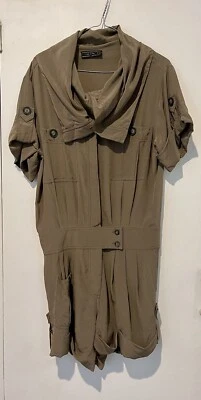 $22 • Buy All Saints Spitalfields Silk Aviator Jumpsuit Size 8