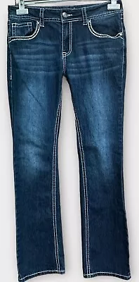 Rockin' C Jeans Women's Sz 29 Thick Thread Stitches Metallic Thread Back Pockets • $19.99