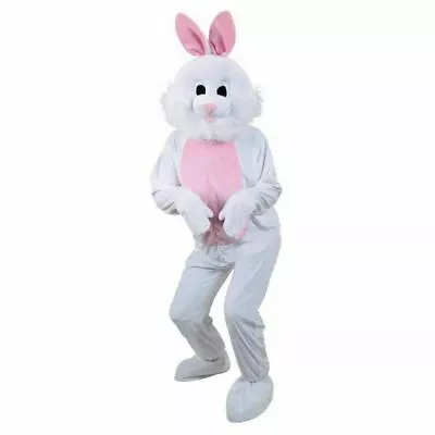 Adult Easter Bunny Rabbit Costume Plush Mens Ladies Mascot Fancy Dress Outfit • £40