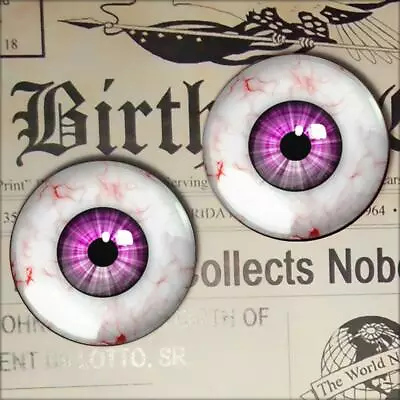 1  Purple Monster Eyes Halloween Creature Glass Eyeballs 25mm • $11.99