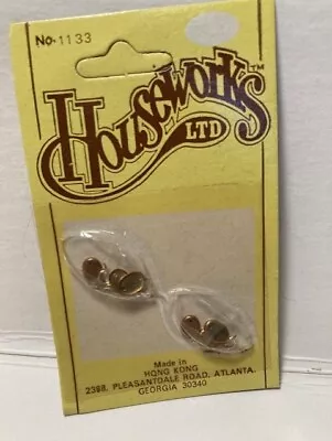Miniature Dollhouse Houseworks Hardware. Drawer Pulls. Gold Finish #1133 • $3.95