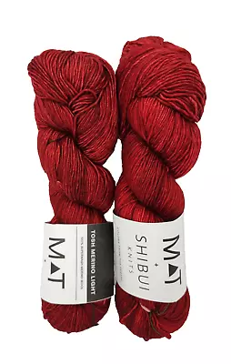 Lot Of 2 Madeline Tosh Shibui Collab Merino Wool Yarn Fingering Copper Leaf Red • $56.95
