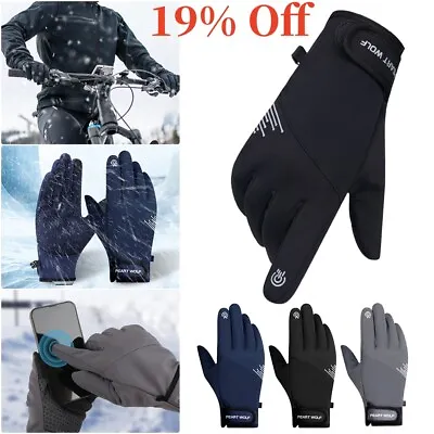 Men Winter Cycling Gloves Waterproof Thermal Touch Screen Windproof Outdoor UK • £4.99