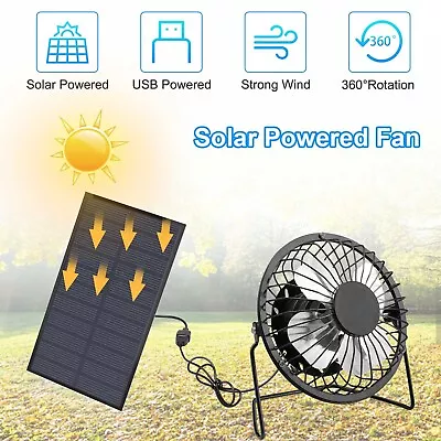 Solar Powered Fan Portable Mini Ventilator Greenhouse Pet Dog Chicken House Cool • $16.59