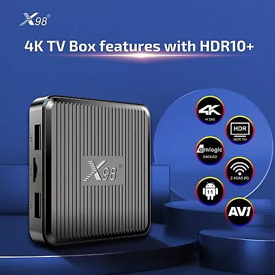 Android Smart TV Box Media Player Movies 4K Resolution 5G Wifi 8GB HDR10+ HDMI • £39.99