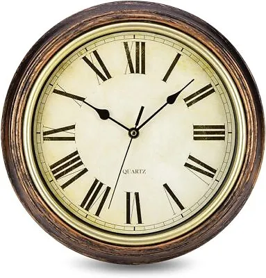 Vintage Wall Clock 12'' Retro Country Silent Non Ticking Quality Quartz Clock • £19.96