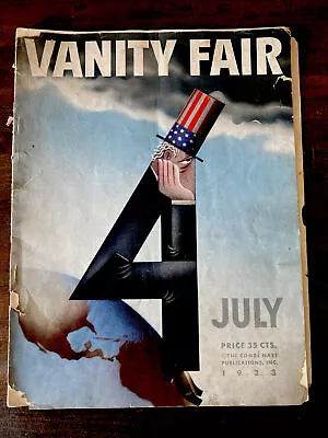 1933 July Vanity Fair Magazine - 4th Of July Cover - Covarrubias - Flagg - F 445 • $65