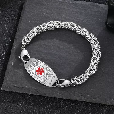 Waterproof Medical Alert Bracelet Hide Privacy Health Emergency ID Wristband • $14.99