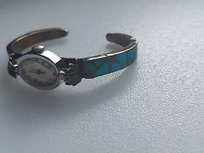 Vintage Possible Sterling Silver Turquoise Timex Watch • $9.50