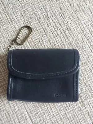 Authentic Vintage COACH Multi Function Black Leather Purse Coin Key Wallet #7219 • $49.99