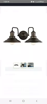 Allen + Roth Hainsbrook 18.25-in 2-Light Antique Bronze Coastal Vanity Light • $54.99