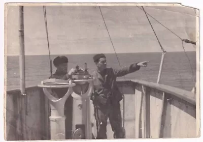 Sailors On The Ship Look Into The Distance Gyro-compass? Vintage Photo • $5