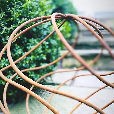 Metal Rustic Sphere Spiral Garden Ball Ornament Steel Sculpture • £37.99