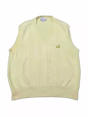 Vintage Slazenger Vest Mens XL Augusta National Golf Shop Masters Knit Yellow • $20