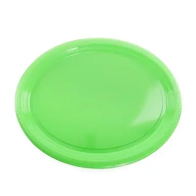 £8.99 • Buy Pack Of 25 Green 12  Plastic Platter Summer Party Tableware Picnic Bbq Buffet