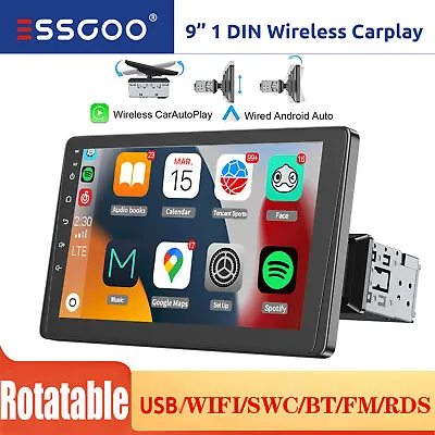 9 Inch Single 1 DIN Car Stereo Apple Carplay Android Auto Touch Screen FM Radio • £90.95