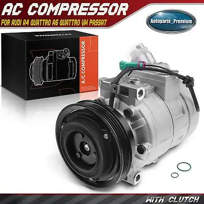 AC Compressor With Clutch For Audi A4 A4 Quattro A6 A6 Quattro Volkswagen Passat • $113.99