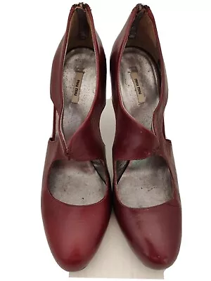 Miu Miu Maroon Leather Shoes  Sz 37.5 • $65