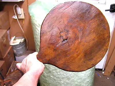 Primitive Wooden Round Bread Paddle Board 2891 • $40.99