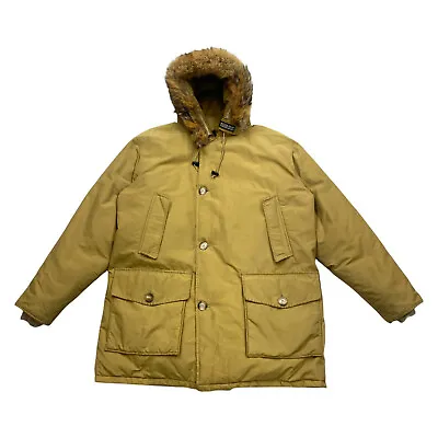£191.25 • Buy Woolrich Fur Trim Down Padded Arctic Parka Coat | Vintage Designer Large VTG