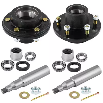 2 Set Of Round Spindle For 7000# 6  X 5.5  Trailer Brake Hub Assembly • $166.75