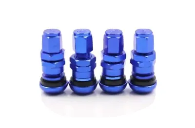 $24.38 • Buy FORGED ALUMINIUM TYRE Valve Stem With Cap SET FOR WORKS RAYS VOLK WHEEL - BLUE