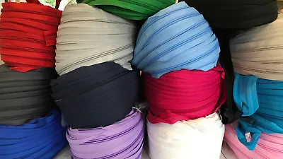 Continuous Zip Roll Multiple Colours Long Chain Zippers In Size 5 • £3.25