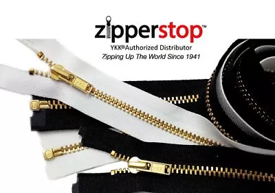 Brass Metal Zippers YKK Number 3 Separating Zippers Made In USA • £10.87