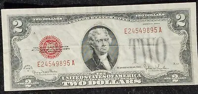 1928 G - $2 * Major Miscut * Red Seal United States Note Error. Our T2803 • $50
