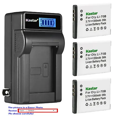 Kastar Battery LCD Wall Charger For Olympus Li-70B Olympus VG-145 VG-150 Camera • $7.99