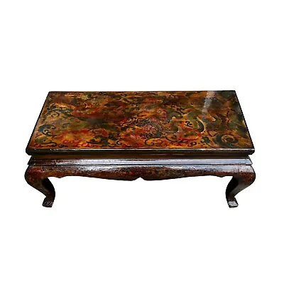 Chinese Tibetan Yellow Brown Dragon Head Lacquer Low Coffee Table Ws2739 • $1231.75