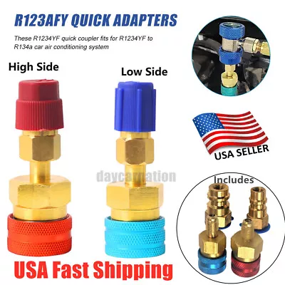 R1234YF To R134a Quick Coupler Adapter High&Low Auto Air Conditioning Connector • $17.99