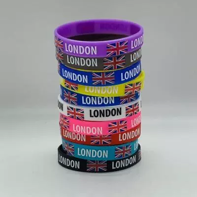 London Union Jack Rubber Silicone Men’s Women’s Bracelet Wristband • £2.59