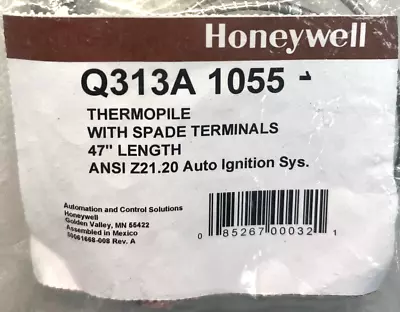 Honeywell Q313A1055  Thermopile Generator With Spade Terminals 47  Length • $52