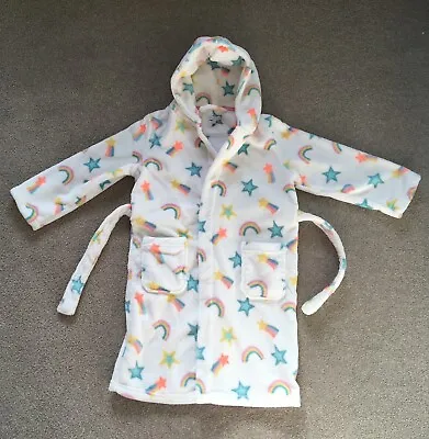 Blue Zoo Girls Hooded Rainbow Dressing Gown. Size 7-8. Excellent Condition • £8