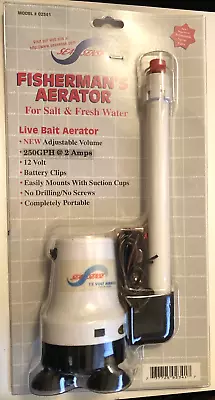 $29.95 • Buy SEASENSE Fisherman's Bait Aerator 12 Volt With Battery Clips. Suction Cups. BBB3