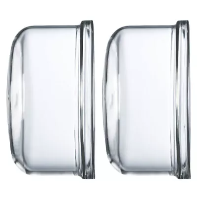  2 Pcs Microwave Tray Glass With Lid Borosilicate Bowl Vegetable • £15.48