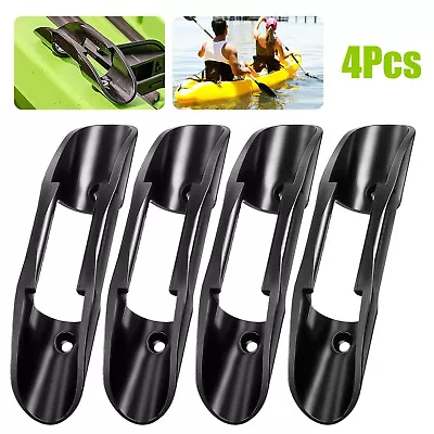 4x Kayaks Boat Paddle Holder Clip For Canoe Boats Marine Mount Black Accessories • $10.98