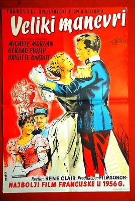 Grand Maneuver Brigitte Bardot 1956 Michele Morgan Rare Exyu Movie Poster  • $167.49