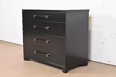John Widdicomb Art Deco Black Lacquered Dresser Chest Newly Refinished • $2695