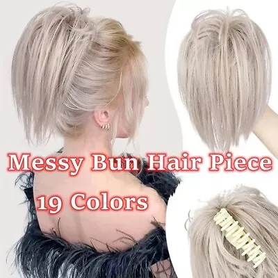 Messy Claw Hair Bun Extensions Synthetic Extension Ponytail Extension For Women • £5.63