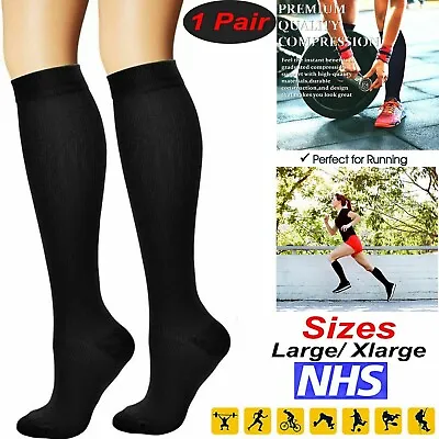 Unisex Miracle Flight Travel Compression Socks Anti Swelling Fatigue DVT Support • £3.35